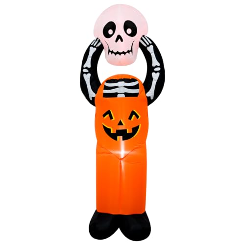 6 FT Halloween Inflatable Pumpkin Skeleton with LED Lights - image 9