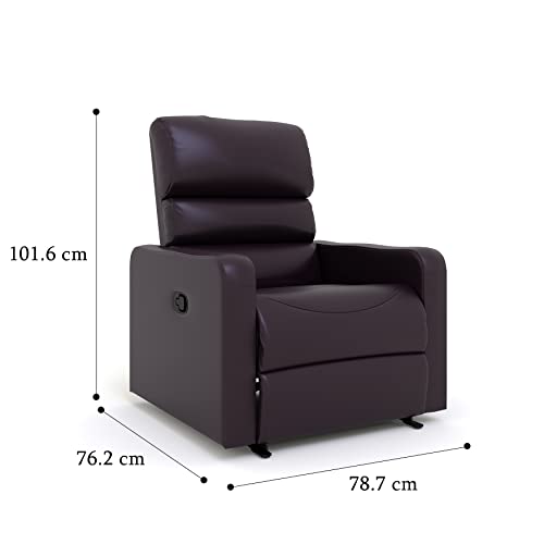 Image of The Couch Cell | Manual Recliner Chair | Leatherette Upholstered Recliner | Single Seater Comfortable Recliner | Premium for Living Room Bedroom Home Seating