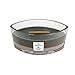 WoodWick Trilogy Cozy Cabin, 3-in-1 Highly Scented Candle, Ellipse Glass Jar with Original HearthWick Flame, Large 7-inch, 16 oz