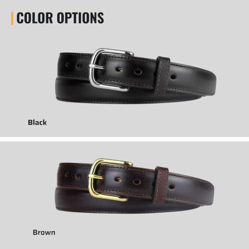 Image of Italian Full Grain Leather Steel Core Dress Belt - Holster CCW Everyday Carry Belt, 1.25 inch Wide