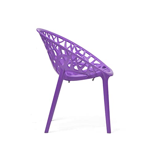 Image of SkyGlamour Crystal PP Oversized Designer Plastic Chair |Chair for Home, Living Room, Garden, Balcony,| Indoor&Outdoor Use | Color: Violet; Set of 1