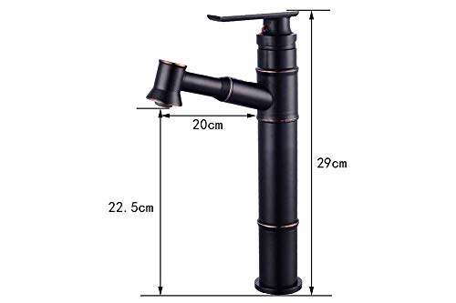 Grifo de ducha extraíble negro bronce lavabo alto monomando 3