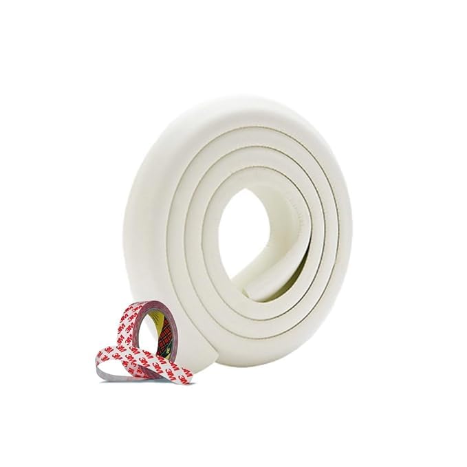 Image of Chipmunks Baby Proofing Edge Guard for Kids Safety, Minimal Wrinkle, Zero Damage to Furniture Upon Installation, Made in India Rubber Edge (40g /mt Dense, 2mts, L- Shape, Off-White)
