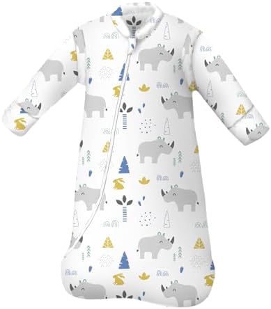 MIKAFEN Baby Schlafsack 3.5 Tog Winter Langarm von Geburt bis 4 Jahre alt | 100% Baumwolle ,Abnehmbare Ärmel vollständig，Umhüllten Beinen ,Maschinenwaschbar
