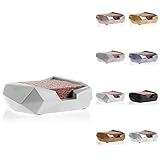 CONCRETTE Untersetzerhalter Low-Poly Deko-Geschirr-Accessoire Handgefertigt aus Sichtbeton Originelles Geometrisches Design mit 3D-Effekt Höhe 48 mm Weiß Matt