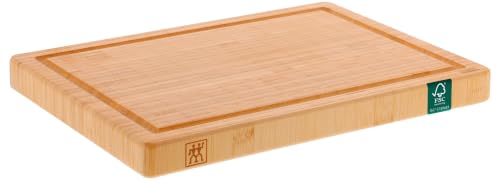 ZWILLING Schneidbrett mit Saftrille, Massives Bambus-Holz, Beidseitig Nutzbar, 25 x 18 x 2 cm, Braun – Ansicht 1