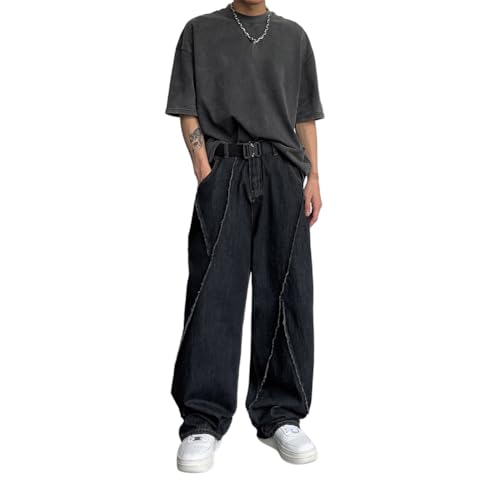 XYGJZ Men's Baggy Jeans Vintage Loose Fit Wide Leg Denim Pants Hip hop Streetwear Oversized Pants