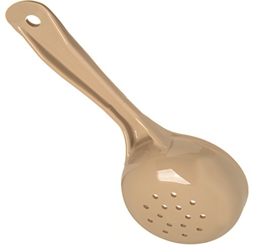 Image of Carlisle FoodService Products Measure Miser Plastic Perforated Measuring Spoon with Short Handle, Beige, 4 oz (Pack of 12)