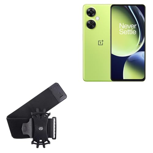 BoxWave Holster Compatible with OnePlus Nord CE3 - ActiveStretch Sport Armband, Adjustable Armband for Workout and Running - Jet Black