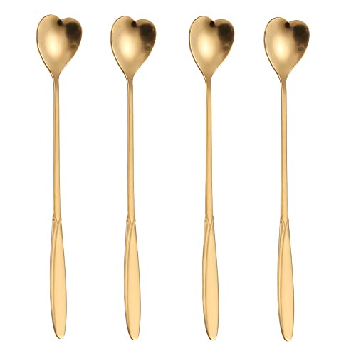 16-Piece Heart-Shaped Gold Stainless Steel 7-Inch...