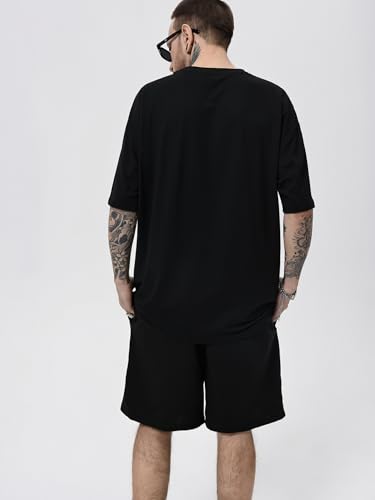 SOLY HUX Men's Letter Graphic Short Sleeve Tee and Drawstring Waist Track Shorts Set Casual 2 Piece Outfit2