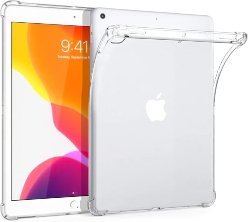 Case for iPad 10.2-Inch (2021/2020/2019) iPad 7th / 8th / 9th Generation/iPad Air 3rd Gen (2019) / iPad Pro 10.5 2017 Case with TPU Reinforced Corner Transparent Back Cover Anti-Scratch Clear