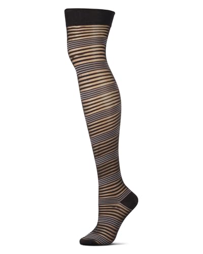 Image of MeMoi Women's Variegated Sheer Stripe Over The Knee Socks