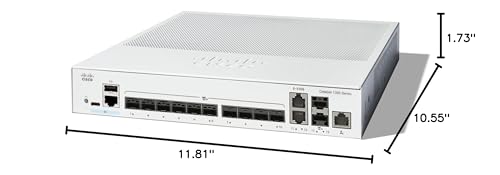 Image of Cisco Catalyst 1300-12XS Managed Switch, 10 Port 10G SFP+, 2x10GE SFP+ Combo, Limited Lifetime Protection (C1300-12XS)