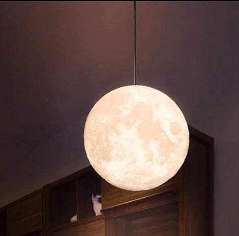 Lámpara de techo para dormitorio de niños que elimina el miedo a la oscuridad con luz de luna 3D