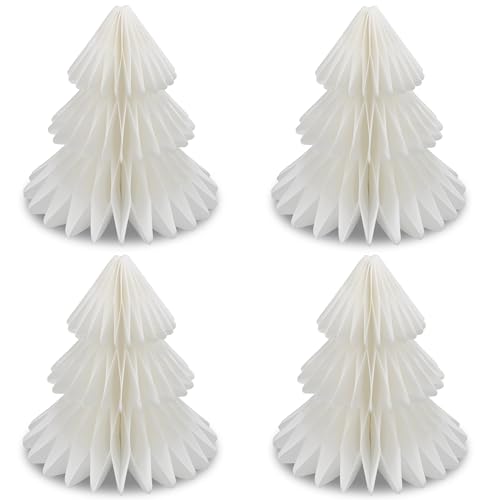 Frau WunderVoll® Papierbaum matt weiß Magnetverschluss 4er Set...