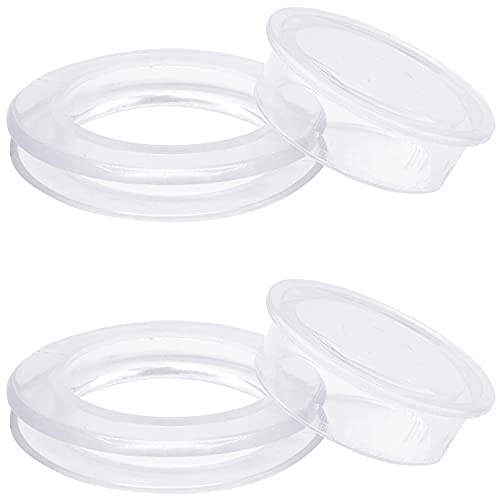 QJZXUEZHEN 2 Sets 5 cm Terrassentisch Regenschirm Silikon Loch Ring und Kappe Set, Standardgröße Regenschirm dickeres Loch Ring Stecker und Kappe Set (Silikon, durchscheinend) Cover