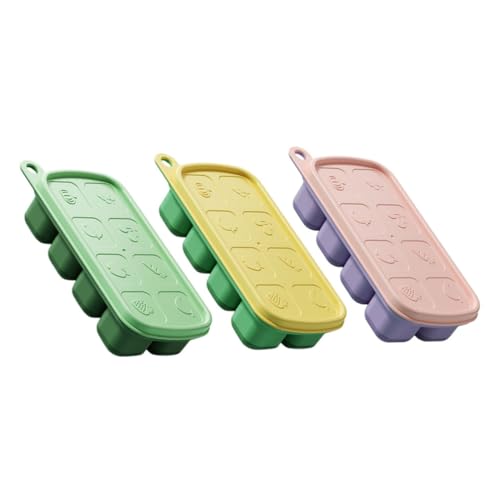 Bandejas para hielo Healeved 3 piezas con tapa, capacidad grande
