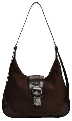 Faux Suede Bags for Women Slouchy Hobo Bag Suede Tote Purse Shoulder Handbag Vintage Shoulder Satchel Purse Work Handbag