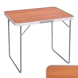 Mesa DE Aluminio Plegable PORTATIL 80X60X70 (Marron)