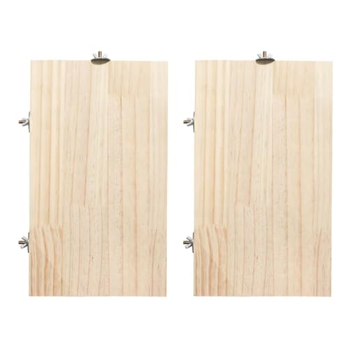 Image of 2PCS Chinchilla Wooden Platform Ledge 13 x 8 '' Large Bird Perch Stand Shelf Platform for Ferret Bunny Guinea Pig Conure Hamster Parrot Macaw Cockatiel