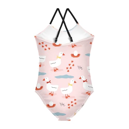 susiyo Girls One Piece Swimsuits Cute Geese Bathing Suit Quick Dry Beach Swimwear for Toddler Girl 3-10T2