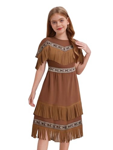 Agoky Mädchen Indianer Prinzessin Kostüm Kinder Ein-Schulter...