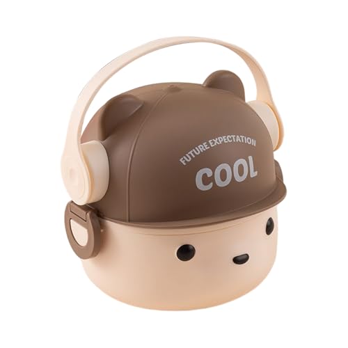 Genérico Infantil - Portabocadillos Oso Bonito 800ML Doble Capa - Boles Para Comidas Escolares Y Desayunos Con Control De Porciones