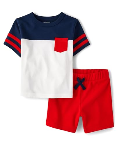 Image of The Children's Place boys And Toddler Boys Short Sleeve Top and Shorts, 2 Pc Set