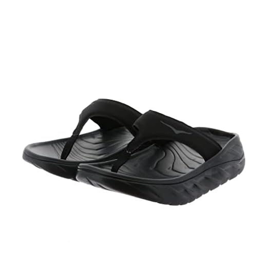 HOKA ONE ONE Women's Ora Recovery Flip Sandals Black/Dark Gull Gray 10 M US
