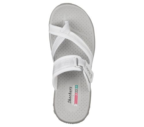 Skechers Skechers Women's REGGAE - SEIZE THE DAY - Toe Thong Sandal Sandal, white, 8 M US