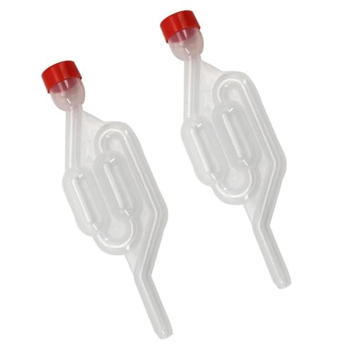 WANSUPYIN 2X S-Shape Brewing Airlock Beer Brewing Fermentation Exhaust Valve One-Way Stopper Exhaust Valve