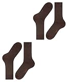 FALKE Mężczyźni Skarpety Happy Double Pack M So bawełna jednokolorowe 2 Pak, Brązowy Dark Brown 5450, 47-50