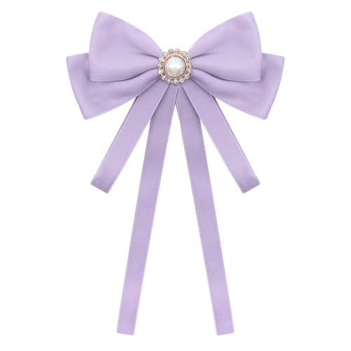 Image of LJBFNN Bow Ties for Women, Adjustable Pre Tied Bow Tie Solid Color Ribbon Bowtie for Girls Ladies Party Daily Cosplay School