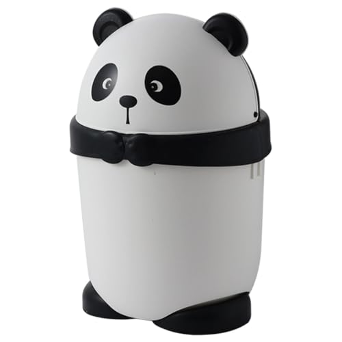 Poubelle en plastique CHILDWEET couvercle panda pour rangement de bureau