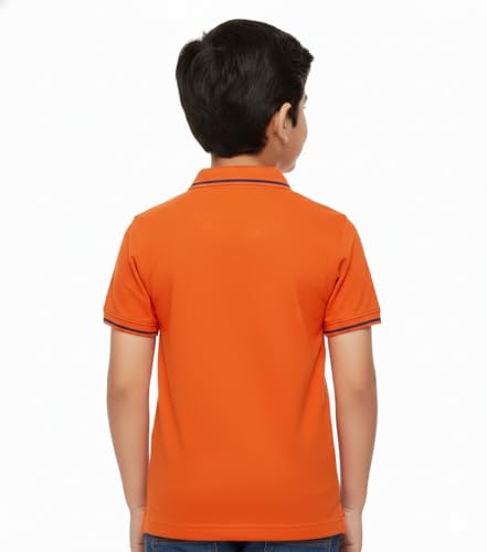 Image of Cloth Theory Boys Cotton Polo T-Shirt for Kids Regular Fit Half Sleeve Casual Summer Polo Neck T-Shirt