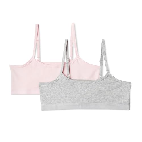 Image of Amazon Essentials Girls' Cotton Jersey Training Bralettes, Pack of 2