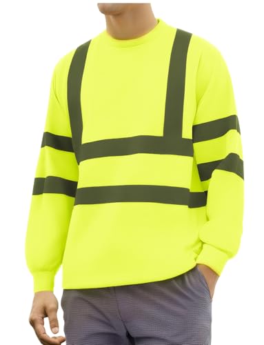 AIEOE Warnschutz Shirt Langarm Herren Warnschutzshirt Gelb Hohe Sichtbarkeit Warn T-Shirt Warnshirtâ€¦ – Miniatur