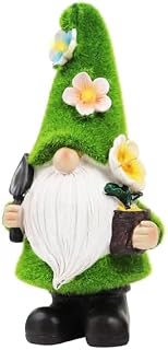 Landrip Gardening Gift for Women, Outdoor Gnome Statues, Funny Gnomes Garden Ornaments Solar LED Garden Lights Resin for Patio Lawn Outdoor Garden Gnome