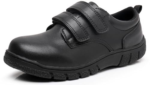 Blikcom Boys Kids School Uniform Shoes Adjustable Laces Formal Oxford Dress Shoes Loafers