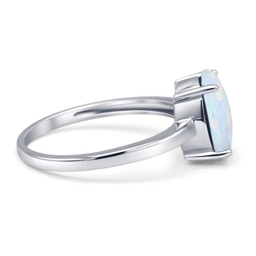 Blue Apple Co. Solitaire Wedding Engagement Ring Oval Round 925 Sterling Silver2