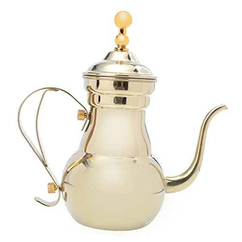 HOLIDYOYO Arabic Coffee Pot Tea Pitcher Gold Decor Coffee Maker Sauce Dispenser Lemonade Decor Espresso Ground Coffee Vintage Decor Coffee Pot Wine Golden Stainless Steel