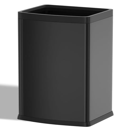 Image of 4.7 Gallon /18L Black Trash Can,Commercial Metal Trash Bin, Large Capacity Garbage Can, Business Waste Basket, for Desk, Office,Kitchen, Hotel, Home(18L Black)