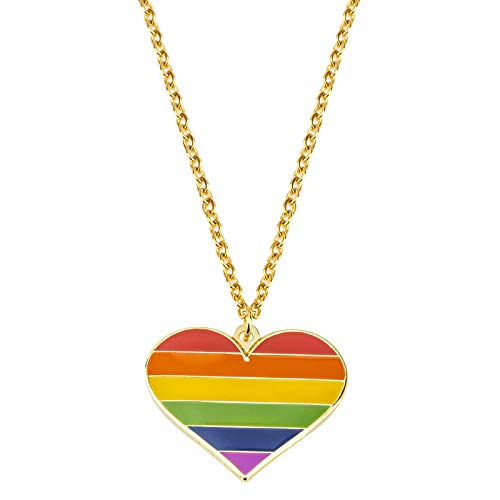 Sinwinkori Regenbogen-Stolz-Herz-Form-Halskette LGBT-Halskette Gay-Pride-Geschenk Rainbow Pride-Halskette LGBT-Schmuck-Pride-Geschenk