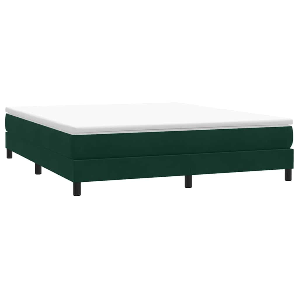 Samtbezug mit Lattenrost Boxspringbett Dunkelgrün 180x210 cm | Boxspringbett ohne Matratze Dunkelgrün 180x210 cm Samt Bettgestell mit Lattenrost Komfort Luxus Doppelbett