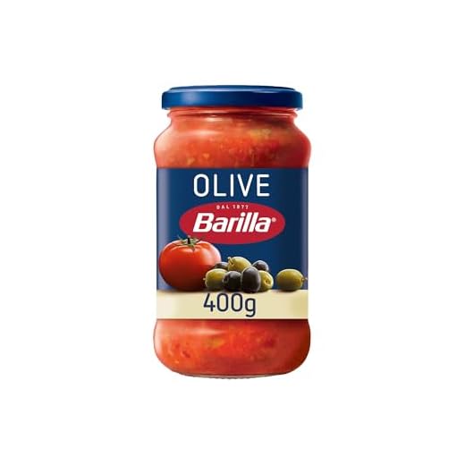 Barilla Sugo Pronto di Pomodoro 100% Italiano con Olive Nere, Olive Verdi e Olio Extravergine d'Oliva, 400g