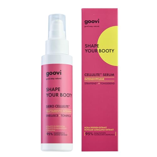 GOOVI Shape Your Booty Cellulite Serum - Straffende Creme mit Rosa-Pfeffer & Lotusextrakt - mit Wärmewirkung bei Orangenhaut - 100ml GOOVI Shape Your Booty Cellulite Serum - Straffende Creme mit Rosa-Pfeffer & Lotusextrakt - mit Wärmewirkung bei Orangenhaut - 100ml