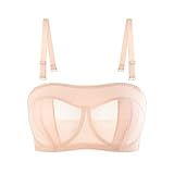 ALDOLA BH für große Brust BH Damen mit bügel Push up Hellgelb büstenhebe Damen Damen BH Bandeau top große größen trägerlos Push up BH rückenfrei (Größe:75F)