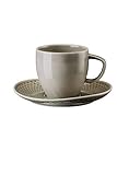 Junto Pearl Grey Kaffeetasse mit Untertasse