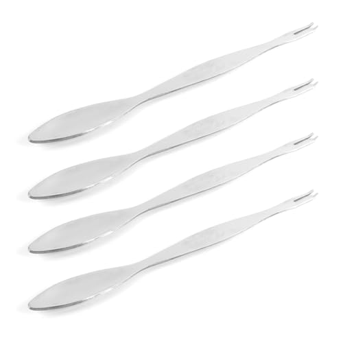 Teron 4 tenedores de langosta, juego de cubiertos de langosta, púas de tenedores de mariscos, para cenar en casa, uso en la cocina y reuniones de mariscos
